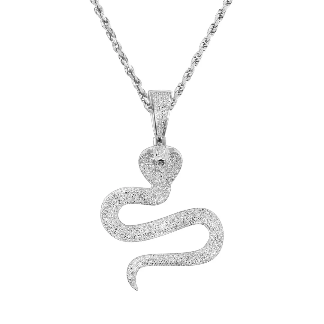 10k Gold Diamond Cobra Pendant .85 Ctw