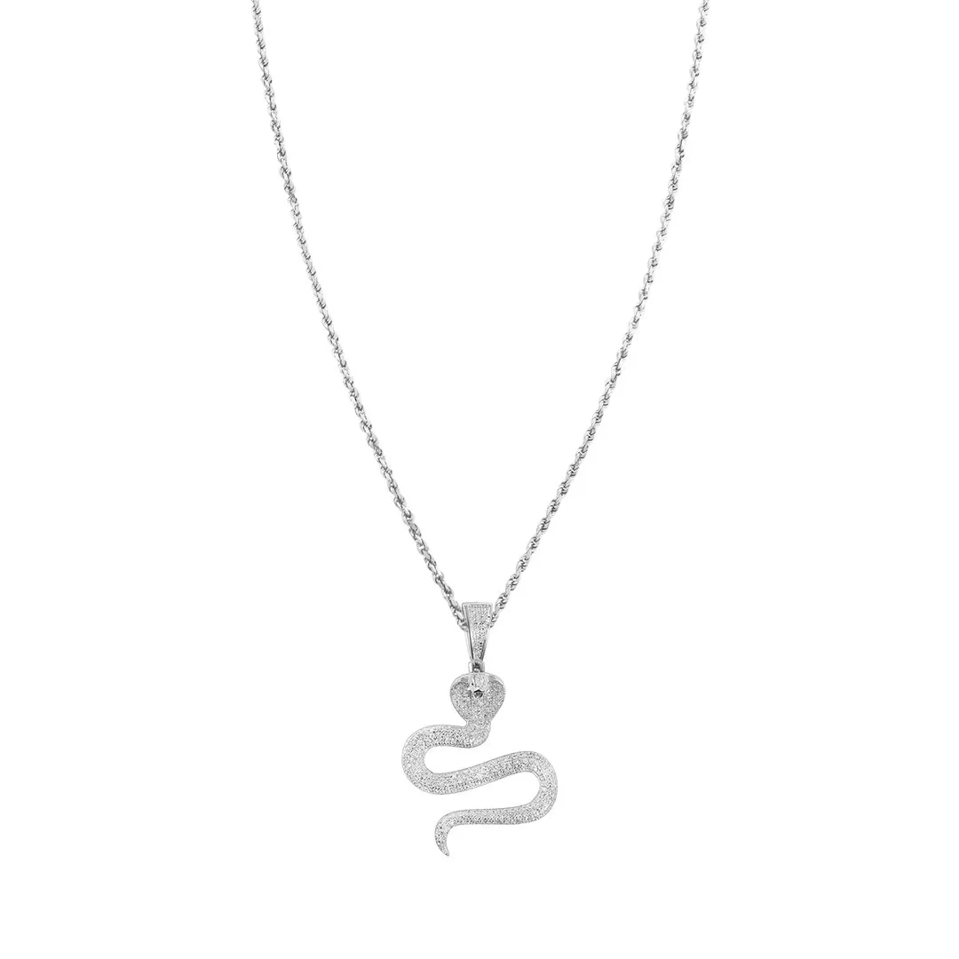 10k Gold Diamond Cobra Pendant .85 Ctw