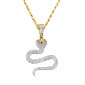 10k Gold Diamond Cobra Pendant .85 Ctw