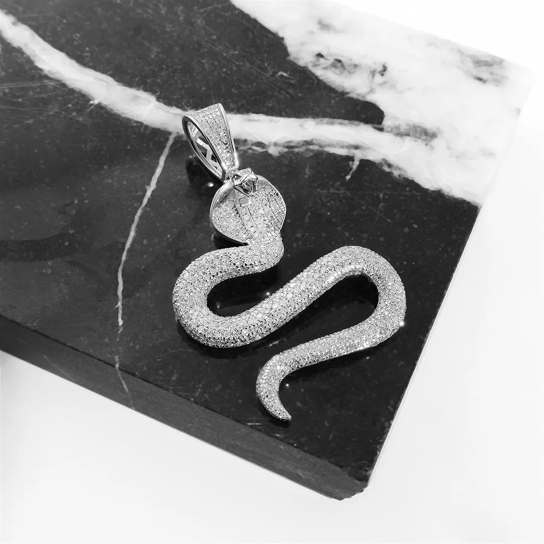 10k Gold Diamond Cobra Pendant .85 Ctw