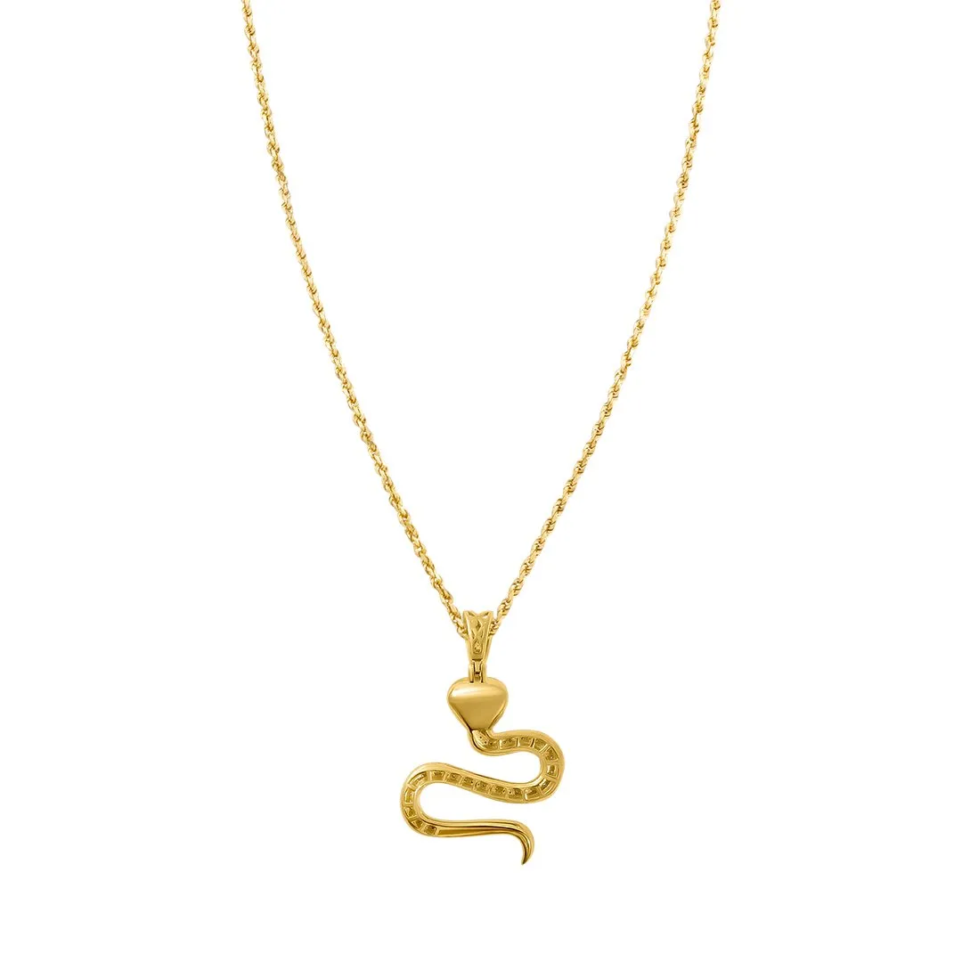 10k Gold Diamond Cobra Pendant .85 Ctw