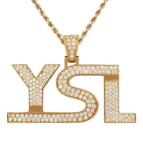 10k Rose Gold Diamond "YSL" Pendent 6 Ctw