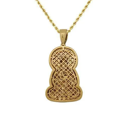 10k Yellow Gold Diamond Buddha Pendant 1.75 Ctw