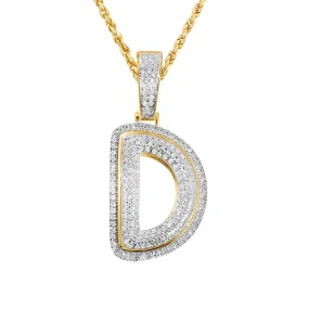 10k Yellow Gold Diamond D Pendant 0.30 Ctw