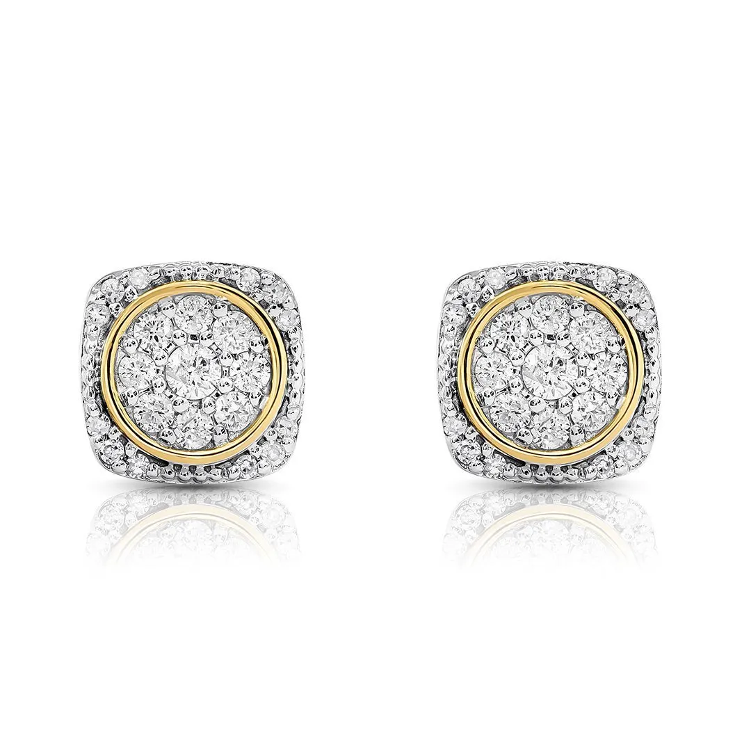 10k Yellow Gold Diamond Stud Earring 0.35 Ctw