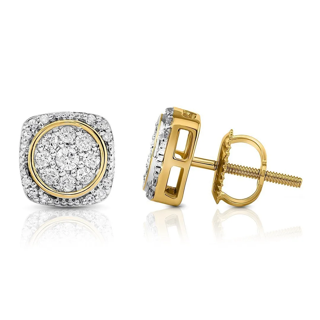 10k Yellow Gold Diamond Stud Earring 0.35 Ctw