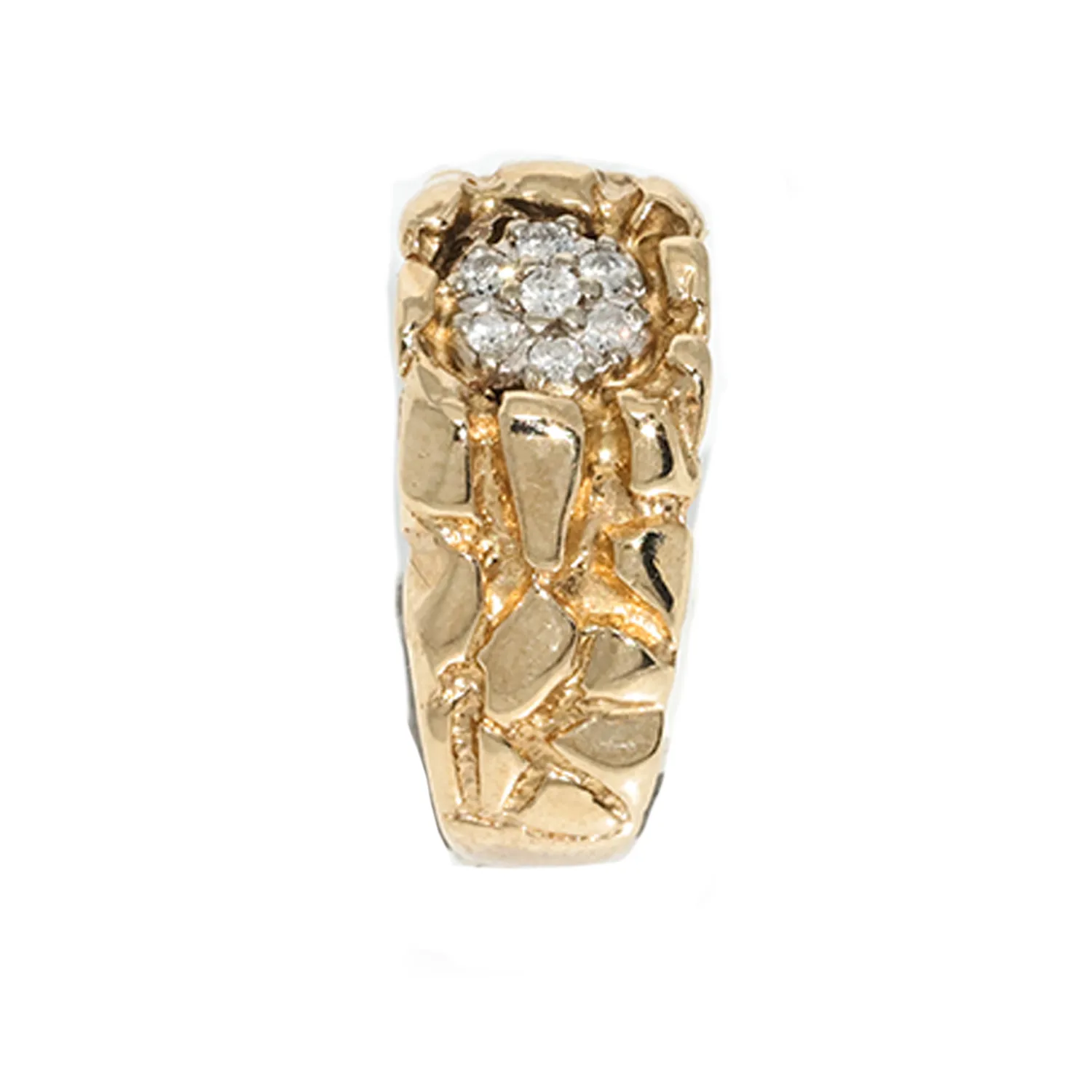 10K Yellow Gold Nugget Ring .25 Ctw