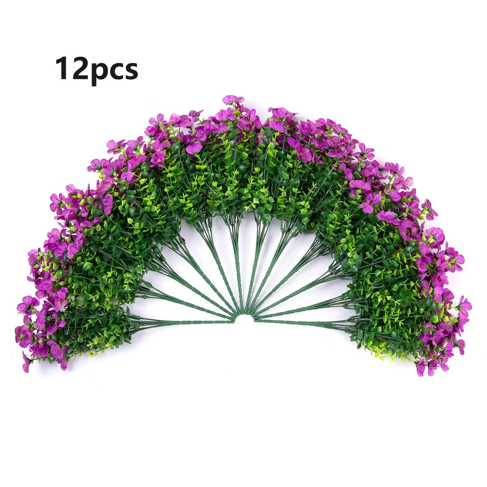 14 Silk Daisy with Eucalyptus 12 Bundles- Purple