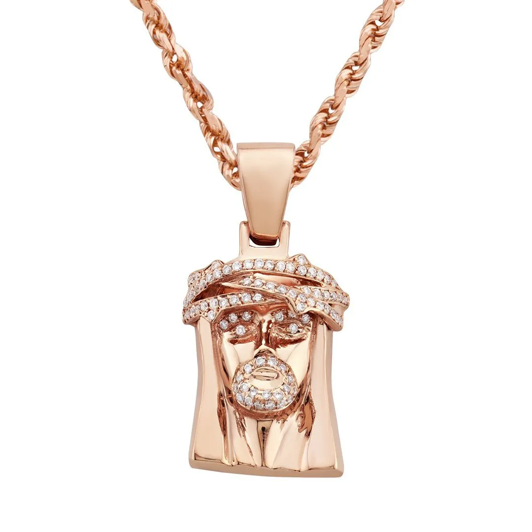 14k Rose Gold Diamond Jesus Piece 0.75ctw