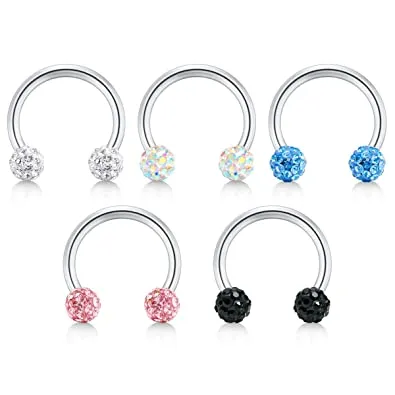 16G Multi Crystal Ferido Horseshoe