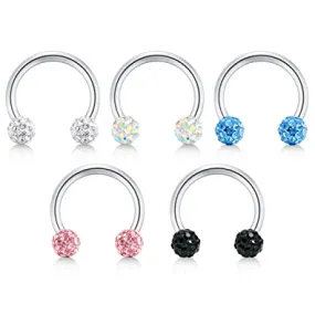 16G Multi Crystal Ferido Horseshoe