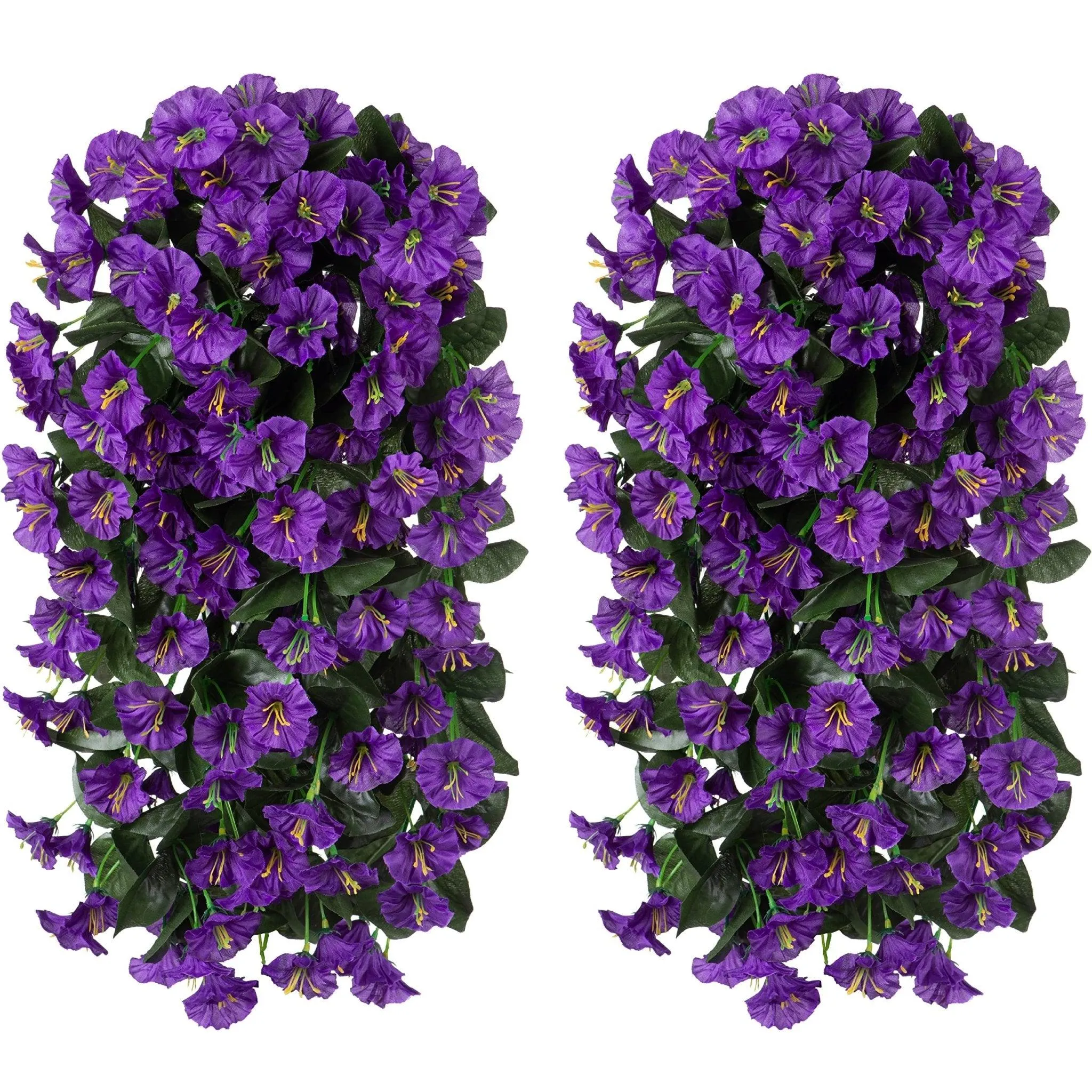 19 Faux Silk Morning Glory Vines 2PCS - Purple