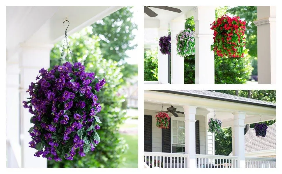 19 Faux Silk Morning Glory Vines 2PCS - Purple