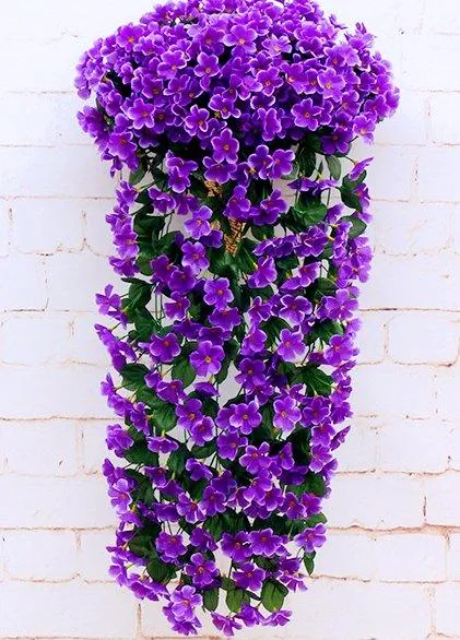 19 Faux Silk Morning Glory Vines 2PCS - Purple