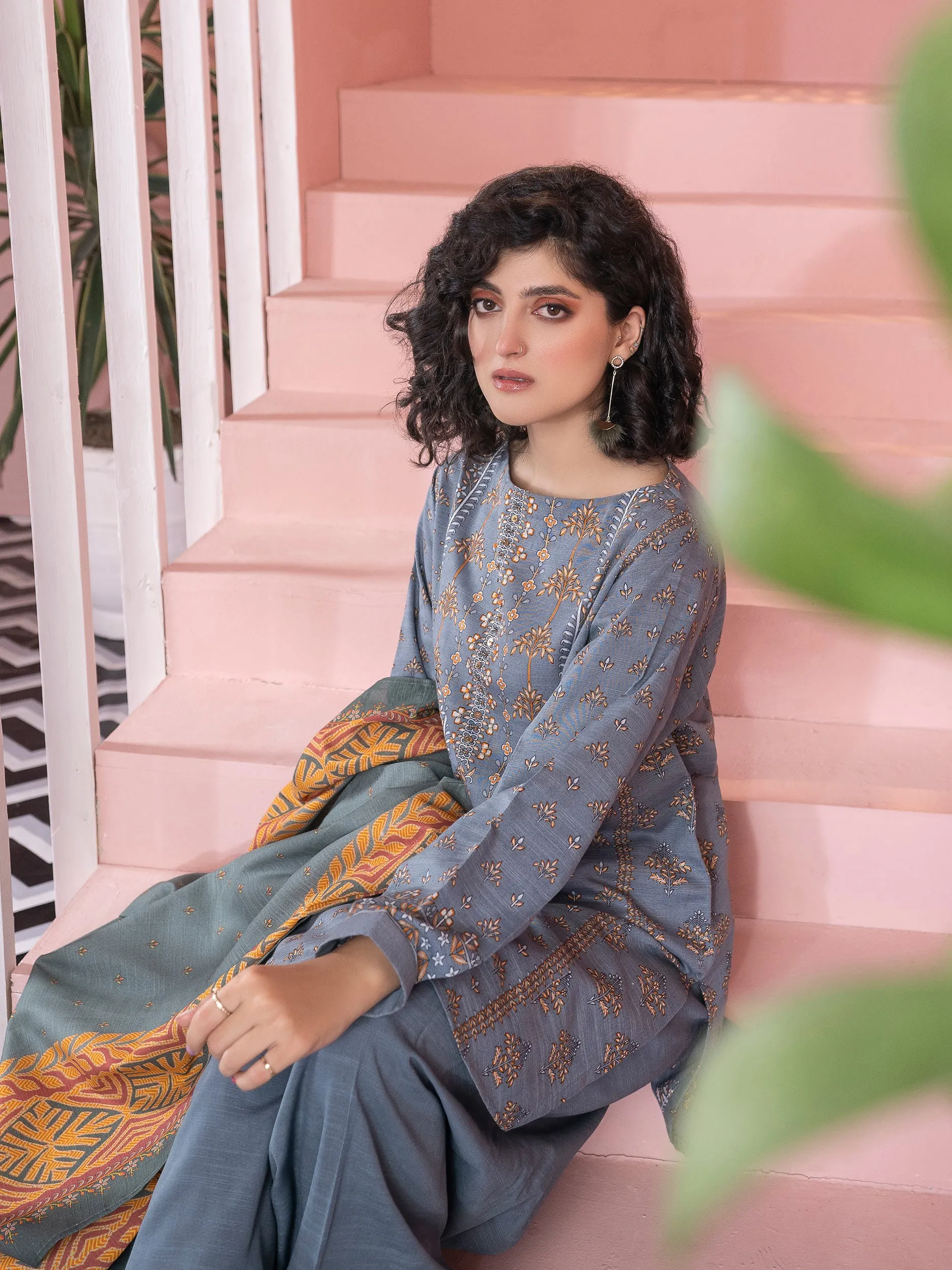 2 Piece Khaddar Suit-Printed (Unstitched)