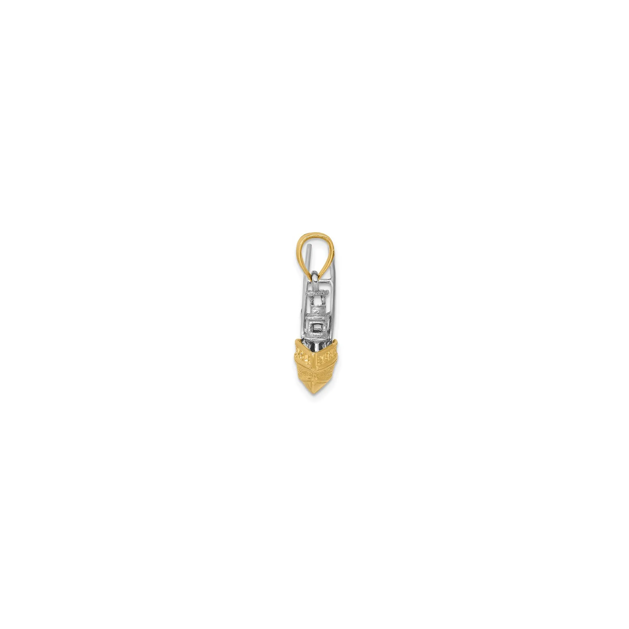 3-D Textured Sportfishing Boat Pendant (14K)