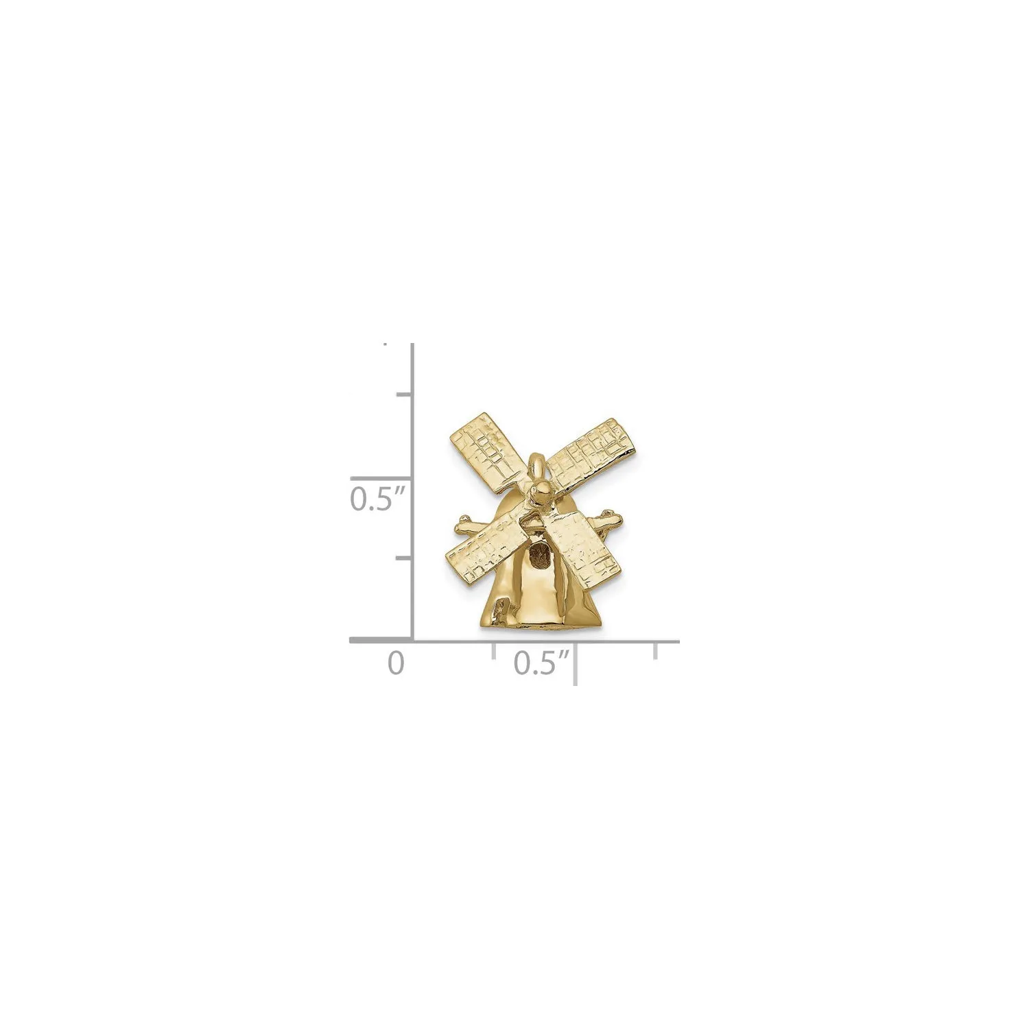 3D Windmill Pendant (14K)