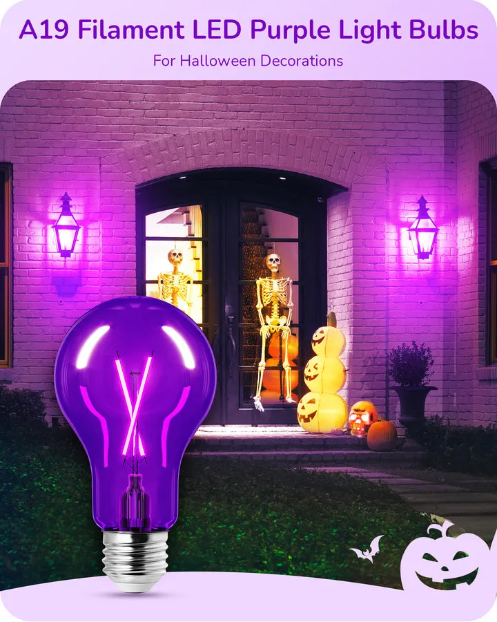 4 Pack Dimmable Purple Light Bulb-HDCF19A