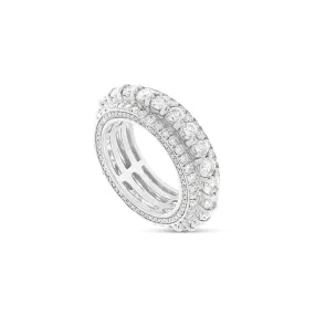 5-Row Diamond Middle Raised Eternity Band