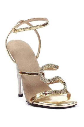 508-CHANTEL Sandal | Gold Faux Leather