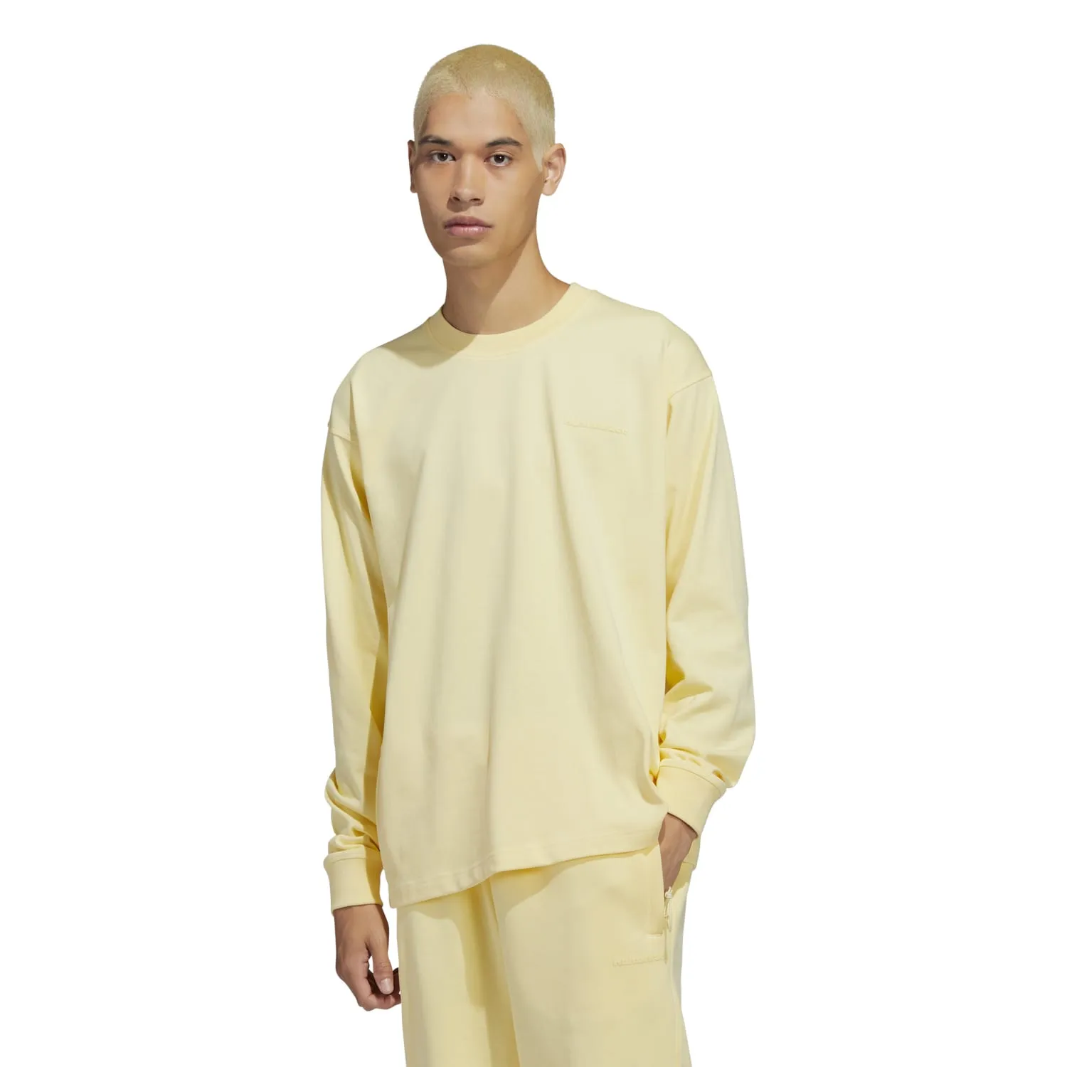 Adidas Originals Unisex PW Pharrell Williams Humanrace Basics Long Sleeve Tee Almost Yellow H47013