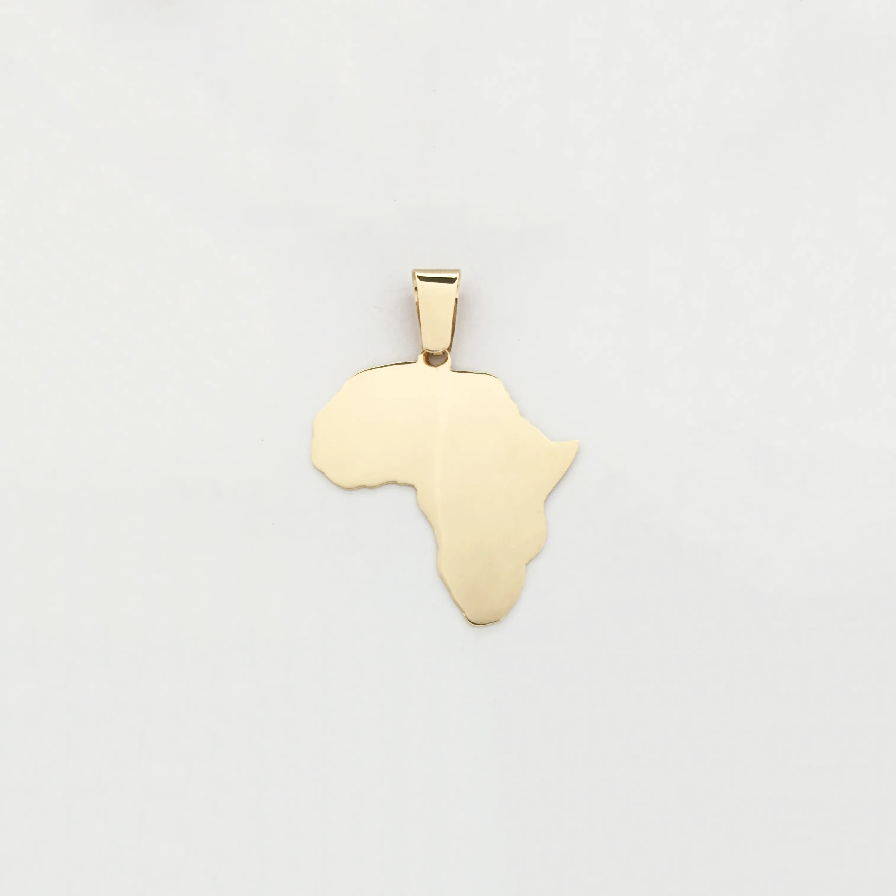 Africa Map Plain Pendant (14K)