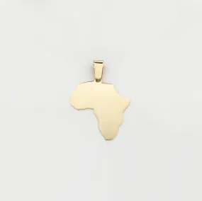 Africa Map Plain Pendant (14K)