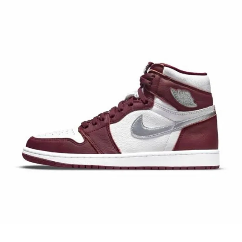 Air Jordan 1 High GS Bordeaux Metallic Silver White