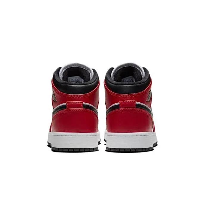 Air Jordan 1 Mid GS Chicago Black Toe Black Gym Red