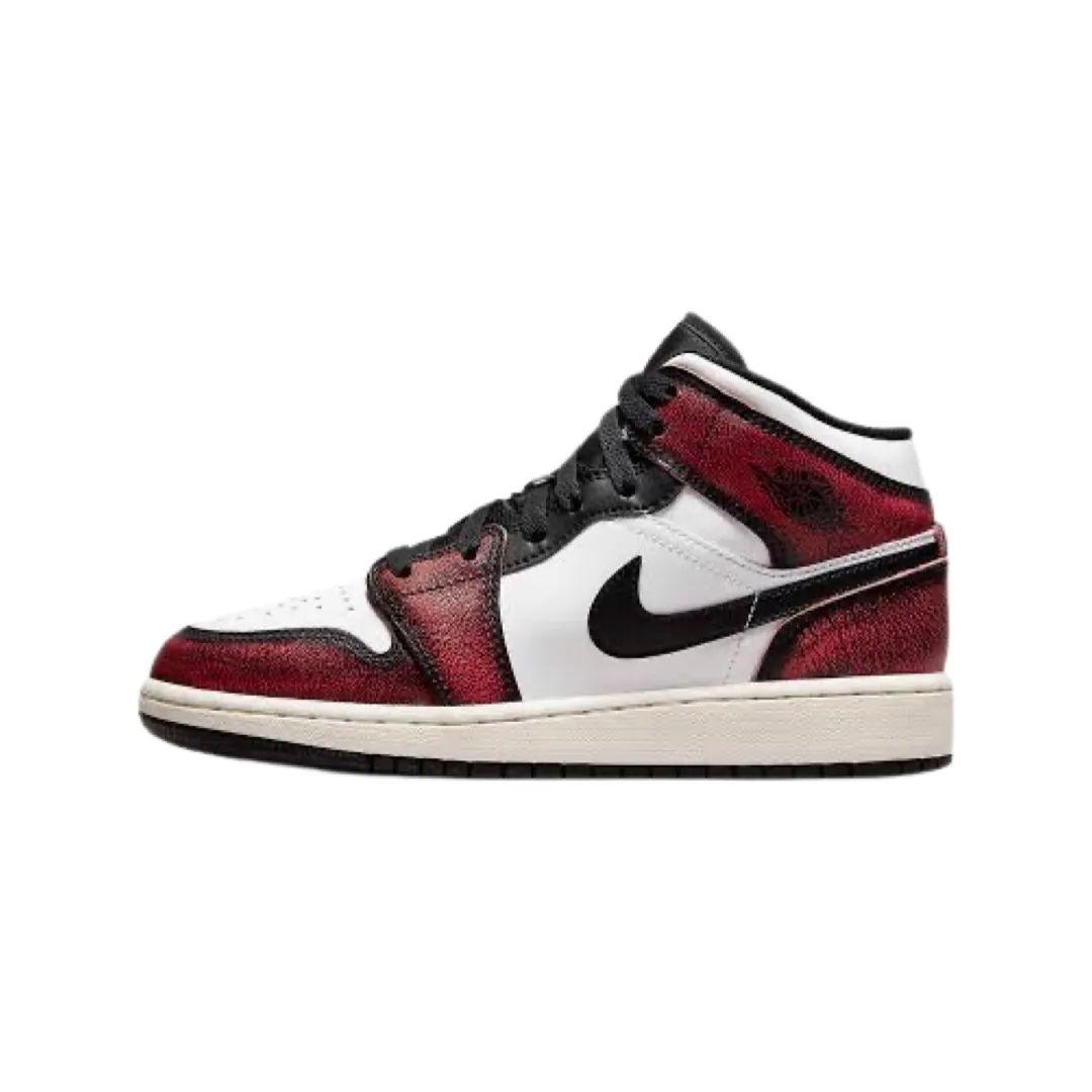 Air Jordan 1 Mid GS Wear Away Chicago Red White Black