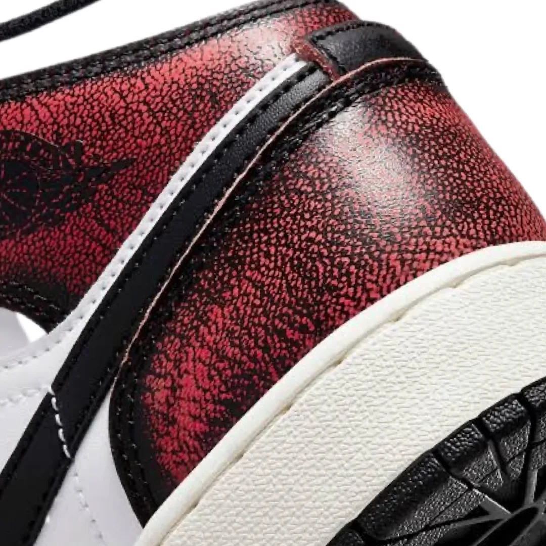 Air Jordan 1 Mid GS Wear Away Chicago Red White Black