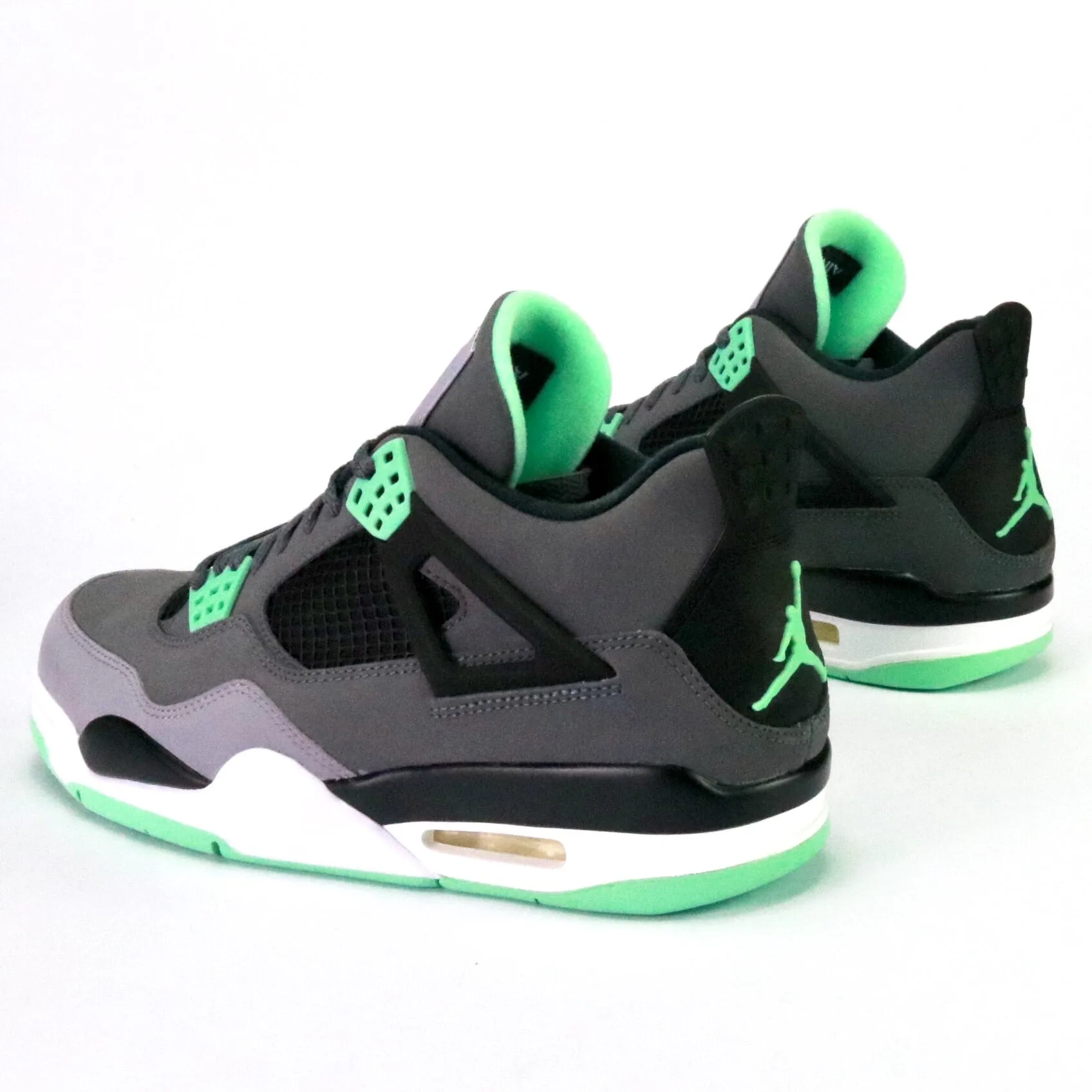 Air Jordan 4 Retro 'Green Glow' Dark Grey Green Glow Cement Grey Black