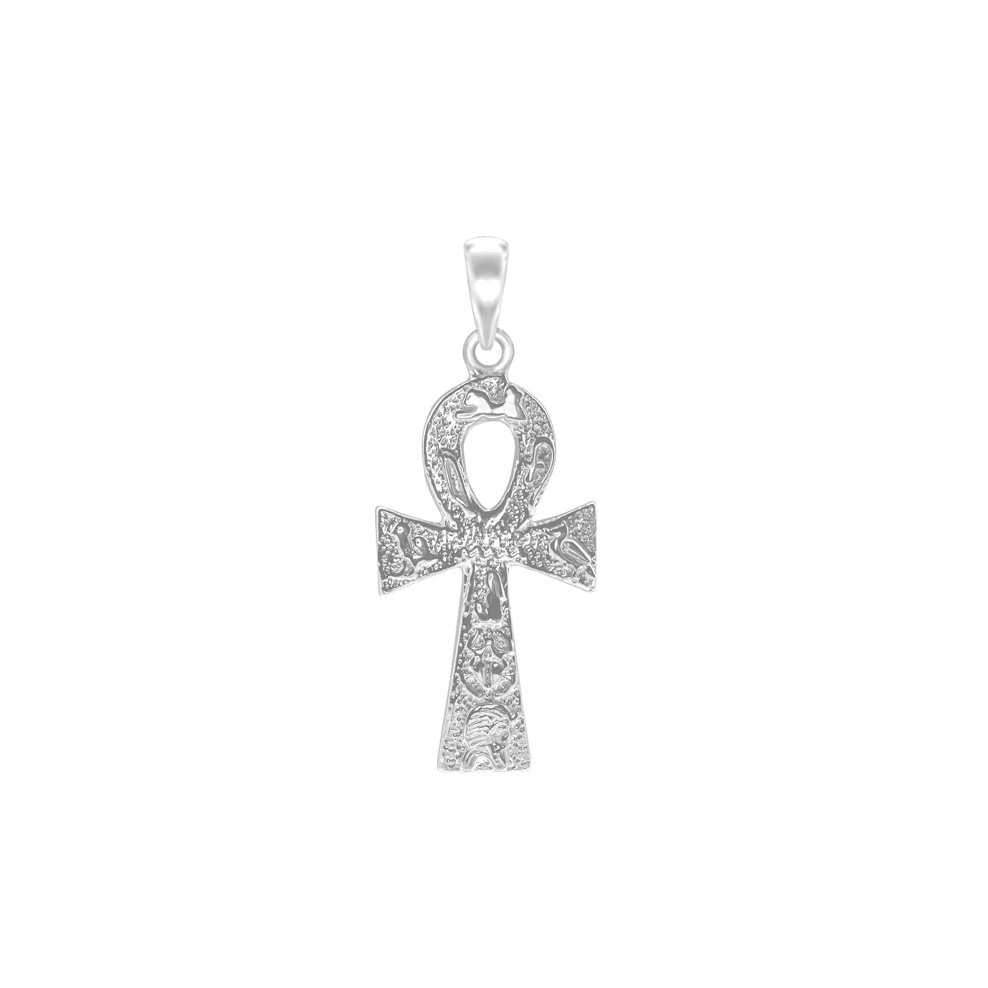 Ankh with Egyptian Symbols Pendant (14K)