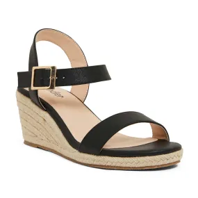 Annie Wedge in Black Smooth