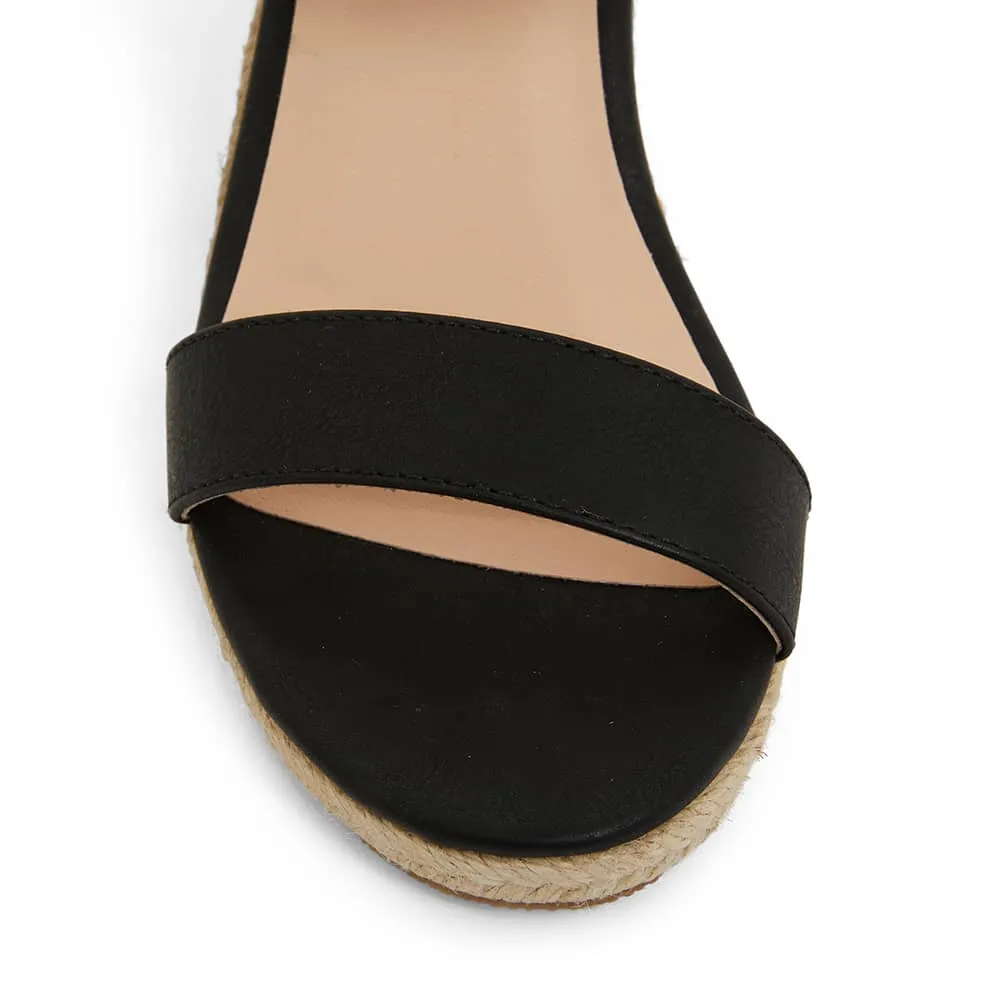 Annie Wedge in Black Smooth