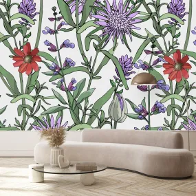 Attractive Purple Flowers Wallpaper Fashionable