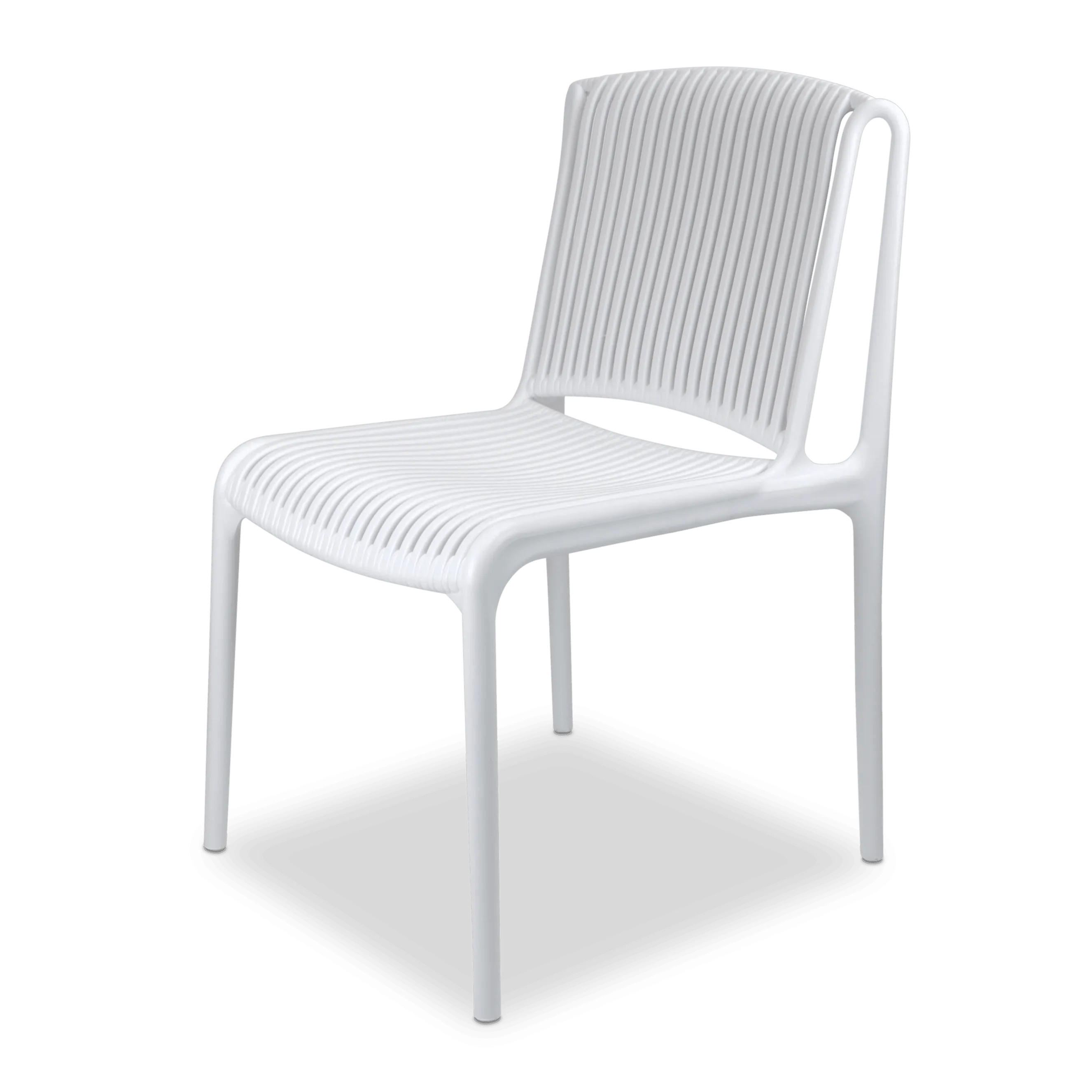 Bahamas Square Cafe 5 Piece Outdoor Setting in Arctic White with UV Plastic Outdoor Chairs (PP)