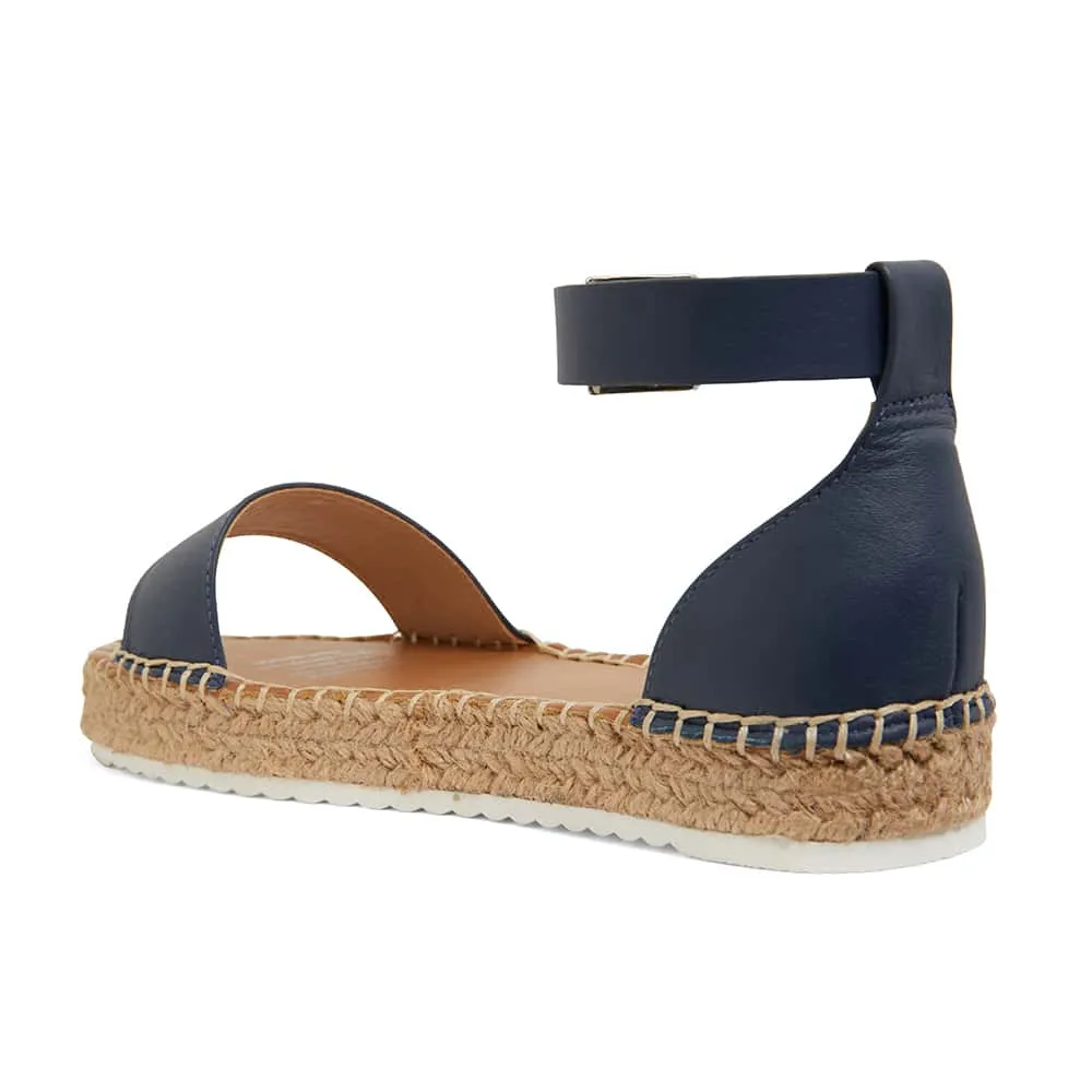 Ballad Espadrille in Navy Leather