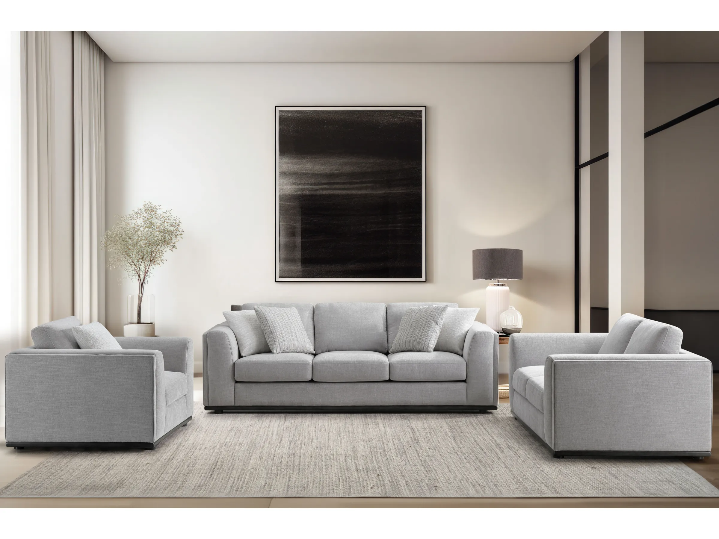 Belfast 3-pc Fabric Sofa Collection