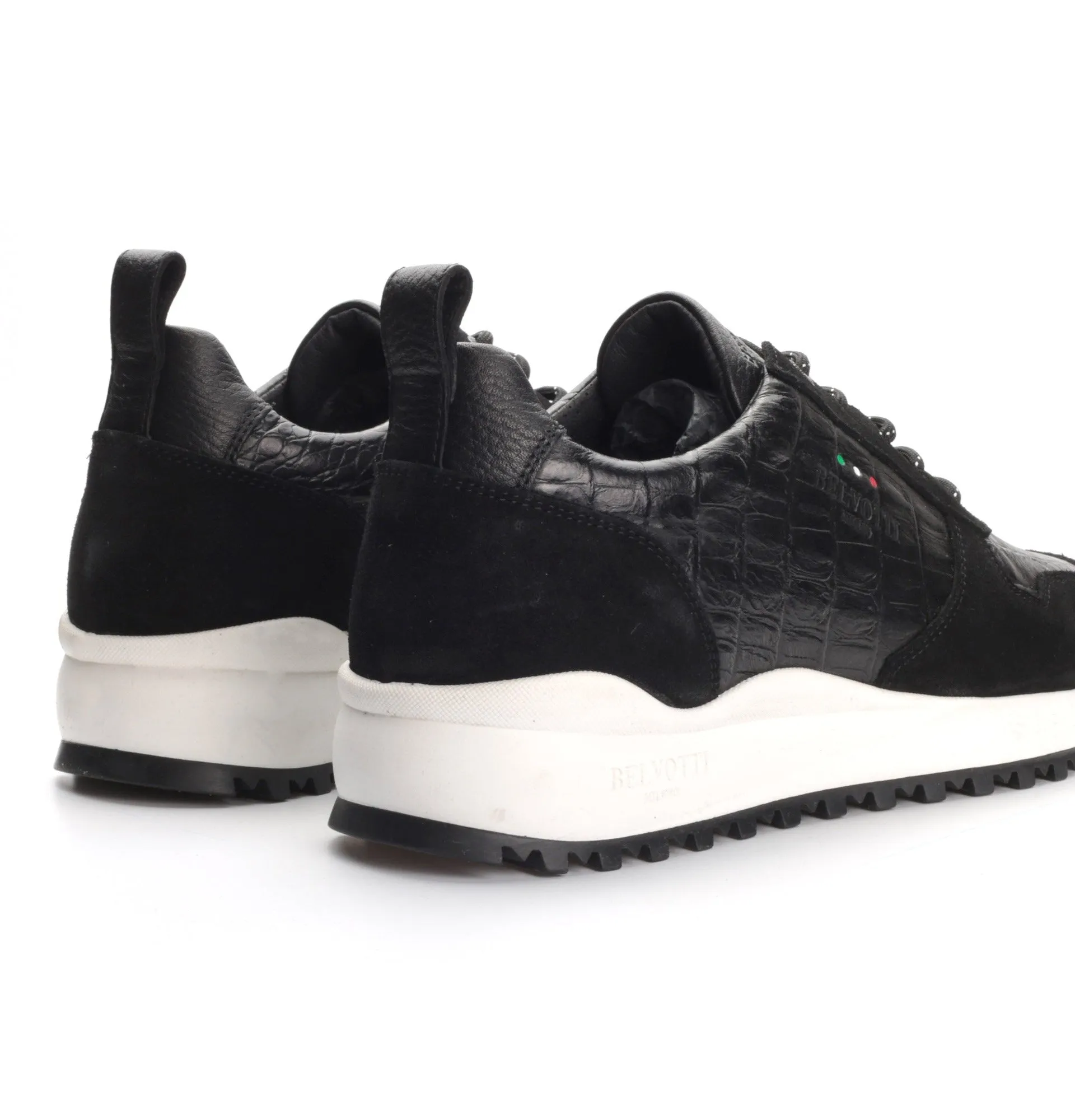 Belvotti Cera Trainers Black Crocodile