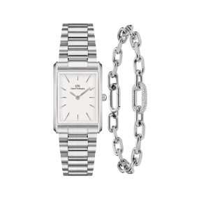 Bound 3 Link & Crystal Link Bracelet Silver