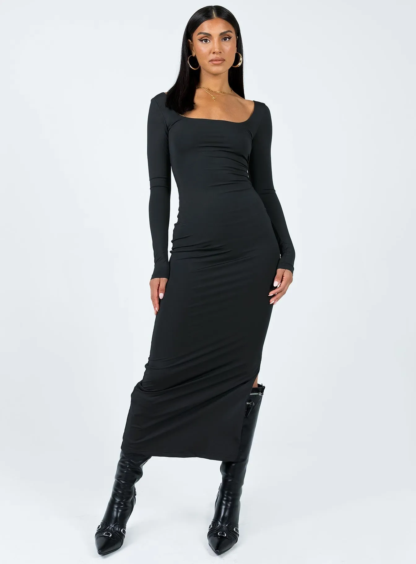 Burlington Long Sleeve Maxi Dress Black