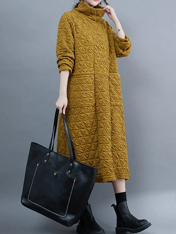 Casual Long Sleeves High-Low Modern Solid Color Maxi Dresses