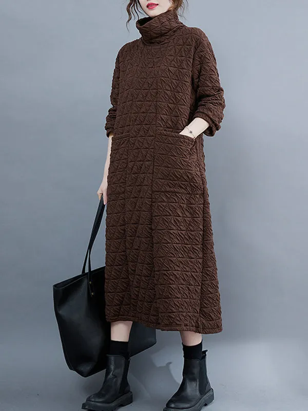 Casual Long Sleeves High-Low Modern Solid Color Maxi Dresses