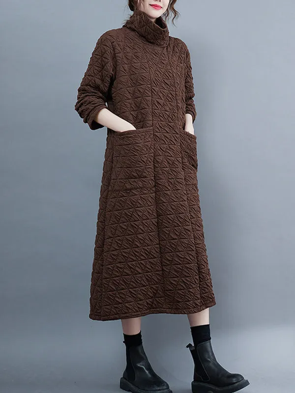 Casual Long Sleeves High-Low Modern Solid Color Maxi Dresses