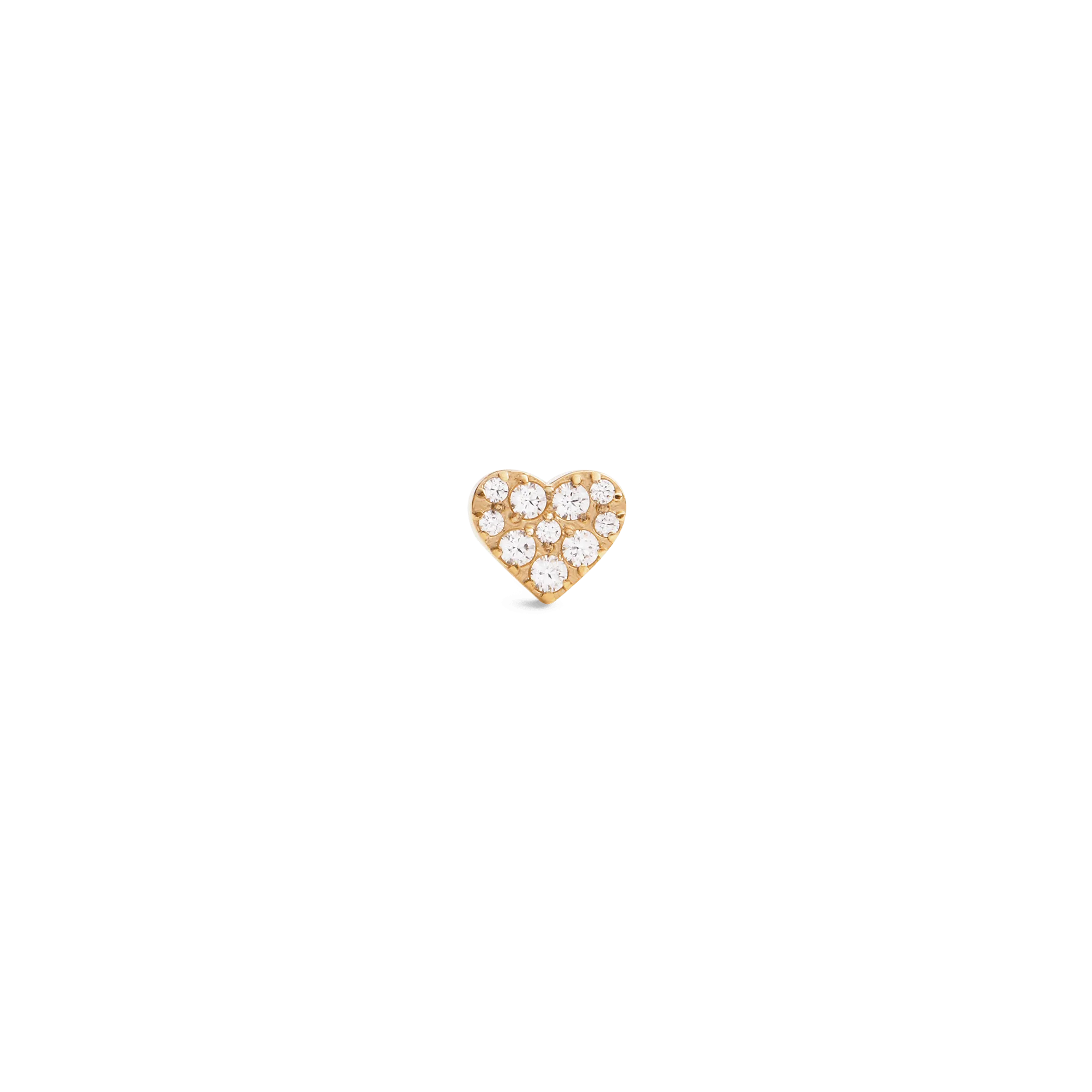 Crystal Heart Stud Gold