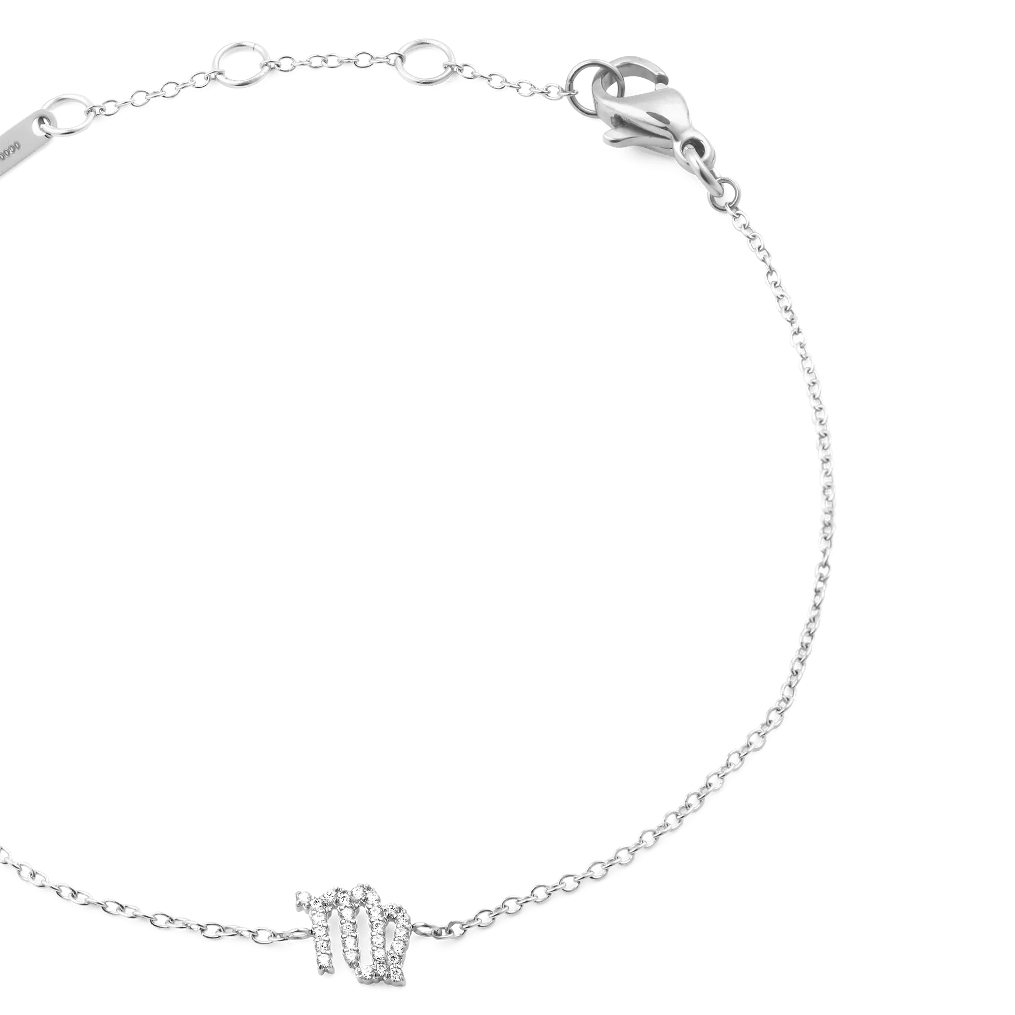 Crystal Zodiac Chain Bracelet Silver