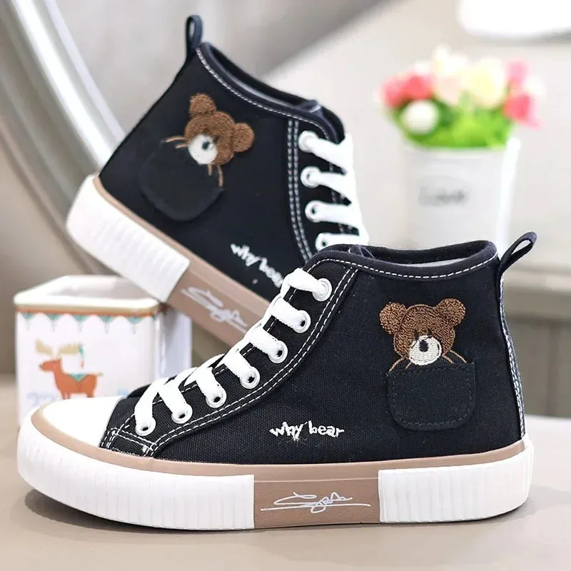 Cute Canvas Shoes Women Breathable Sneakers Brand Sport Shoes for Woman Casual Vulcanized Shoe Flats High Top Zapatos Mujer