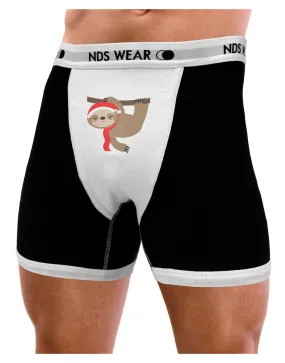 Cute Christmas Sloth with Santa Hat Mens Boxer Brief Underwear