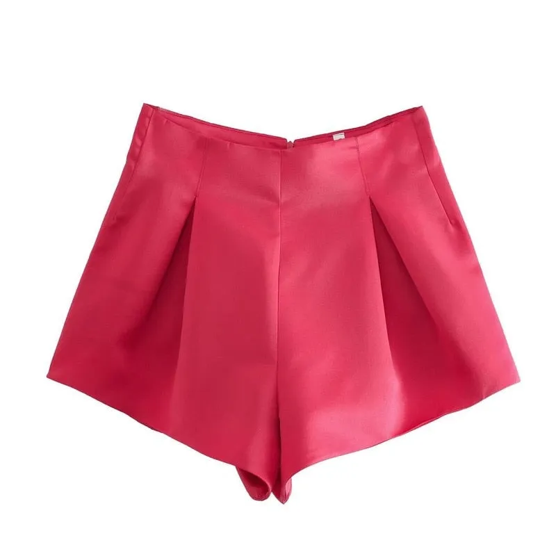 DressBetty - Hight Waist Hot-Shorts Elegant Loose Flare Mini Shorts Wide Leg Solid Color Shorts